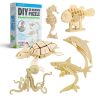 3D Puzzles Hands Craft US, Inc. | 3D Puzzle Wood Sea Animals (6 Pack Bundle)