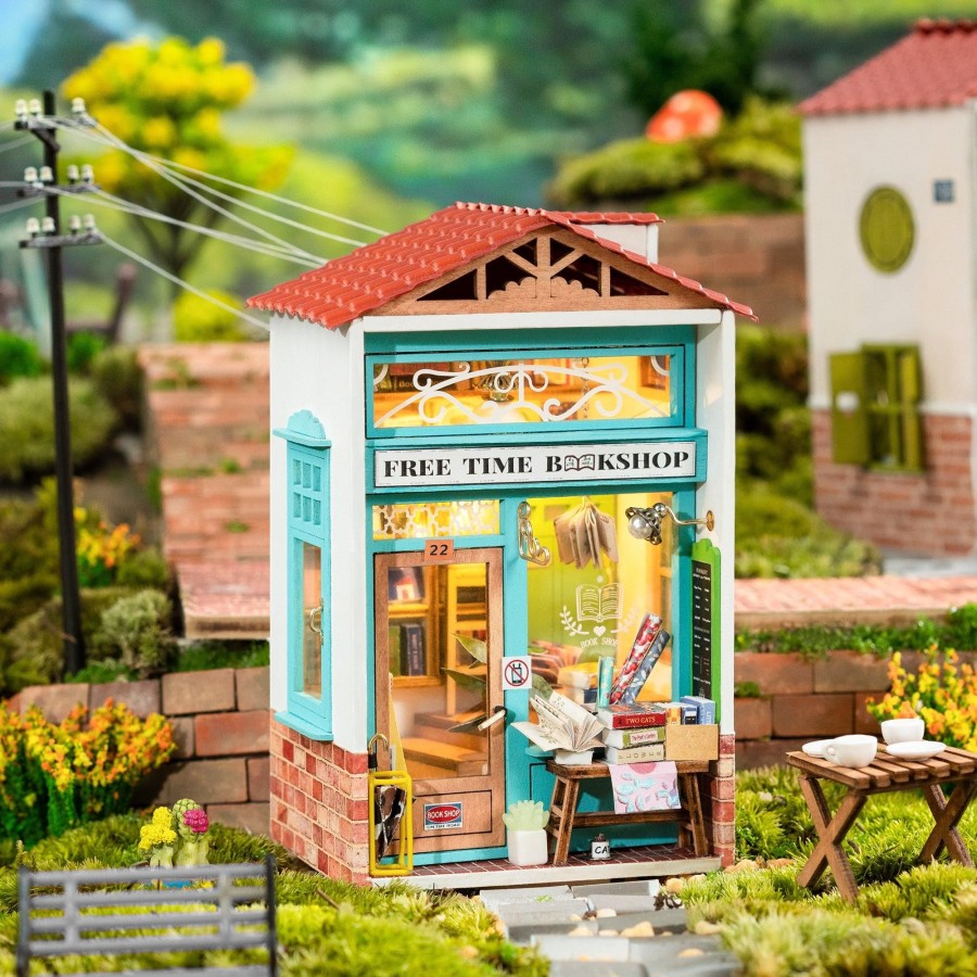 Diy Miniatures Kits Hands Craft US, Inc. | Diy Miniature Model Kit: Free Time Bookshop