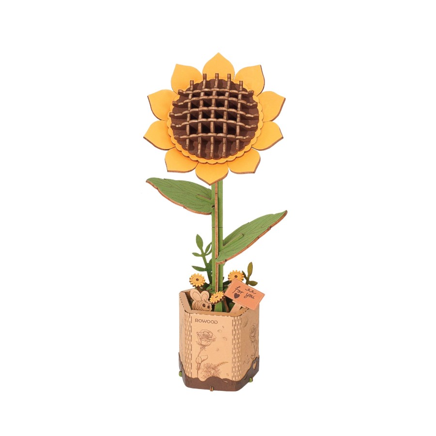 3D Puzzles Hands Craft US, Inc. | Modern Wooden Puzzle | Sunflower