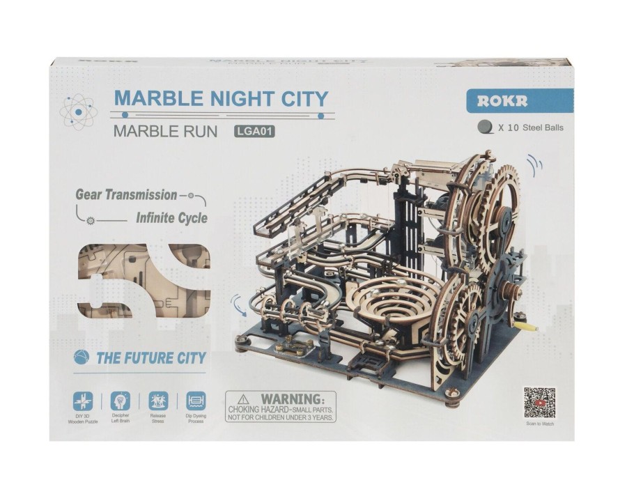 3D Puzzles Hands Craft US, Inc. | 3D Wooden Puzzle Marble Run | Marble Night City