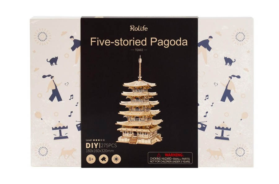 3D Puzzles Hands Craft US, Inc. | 3D Wooden Puzzle: Five-Story Pagoda