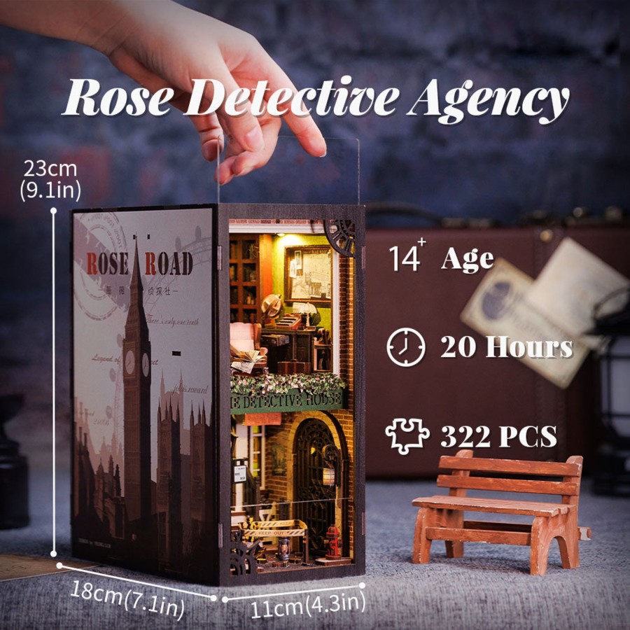 Diy Miniatures Kits Hands Craft | Diy Miniature Kit Book-Nook: Rose Detective Agency