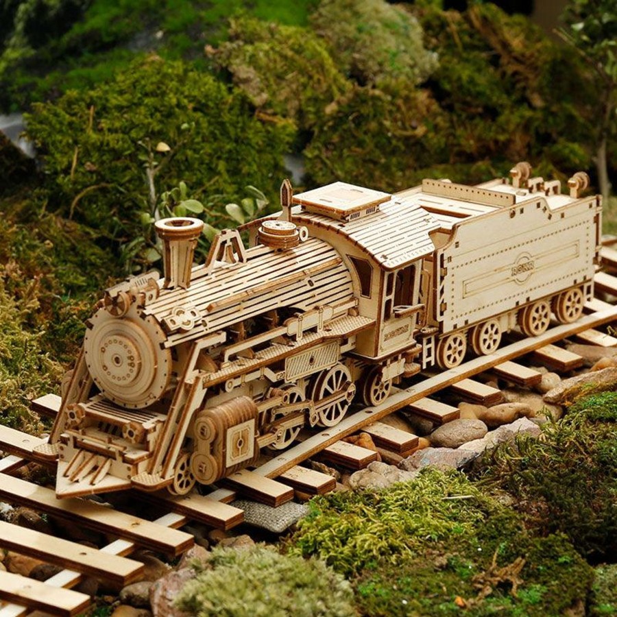 3D Puzzles Hands Craft US, Inc. | 3D Wooden Puzzle: Prime Steam Express Train/Locomotive