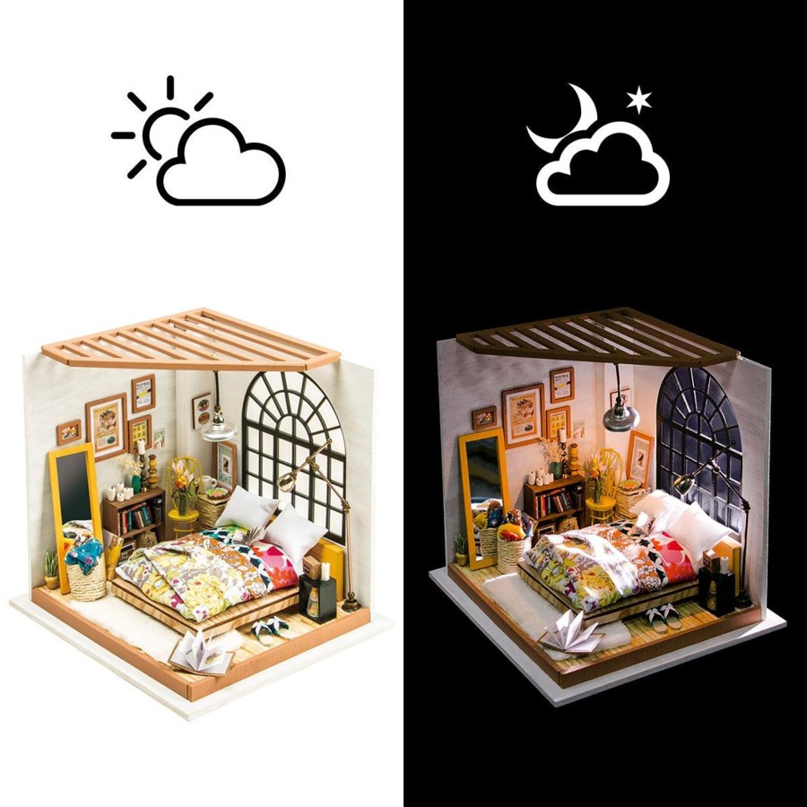 Diy Miniatures Kits Hands Craft US, Inc. | Diy Miniature Dollhouse Kit | Alice'S Dreamy Bedroom