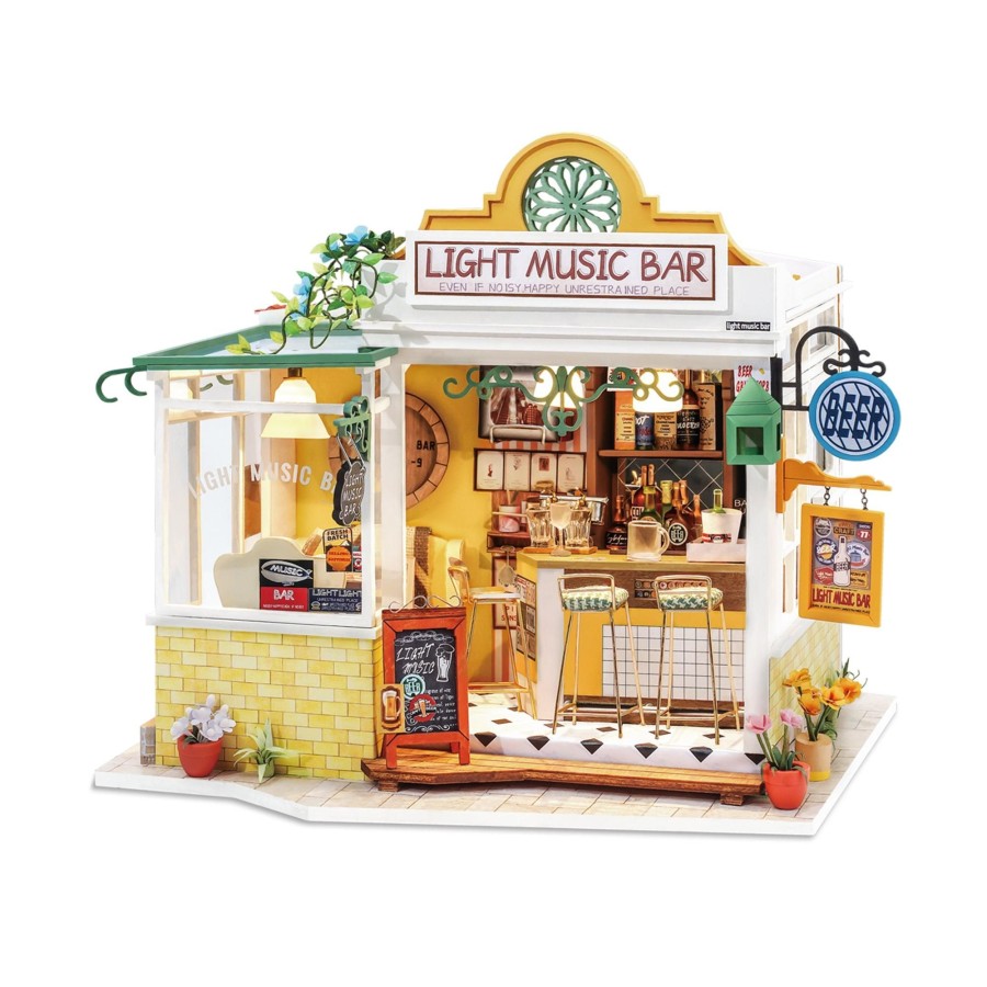 Diy Miniatures Kits Hands Craft US, Inc. | Diy Miniature Dollhouse Kit | Light Music Bar