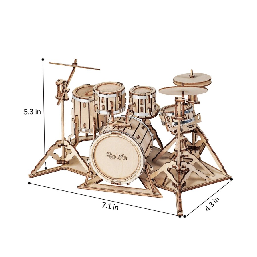 3D Puzzles Hands Craft US, Inc. | 3D Modern Wooden Puzzle | Drum Kit