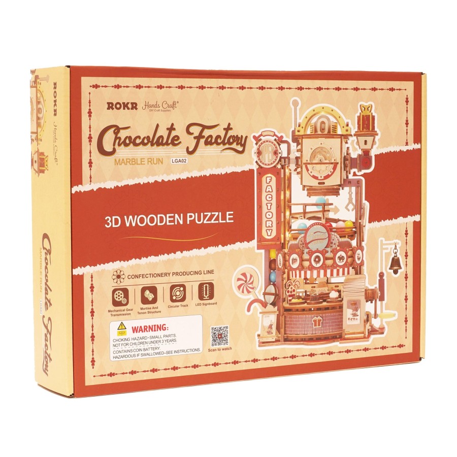 3D Puzzles Hands Craft US, Inc. | 3D Wooden Puzzle Marble Run: Chocolate Factory