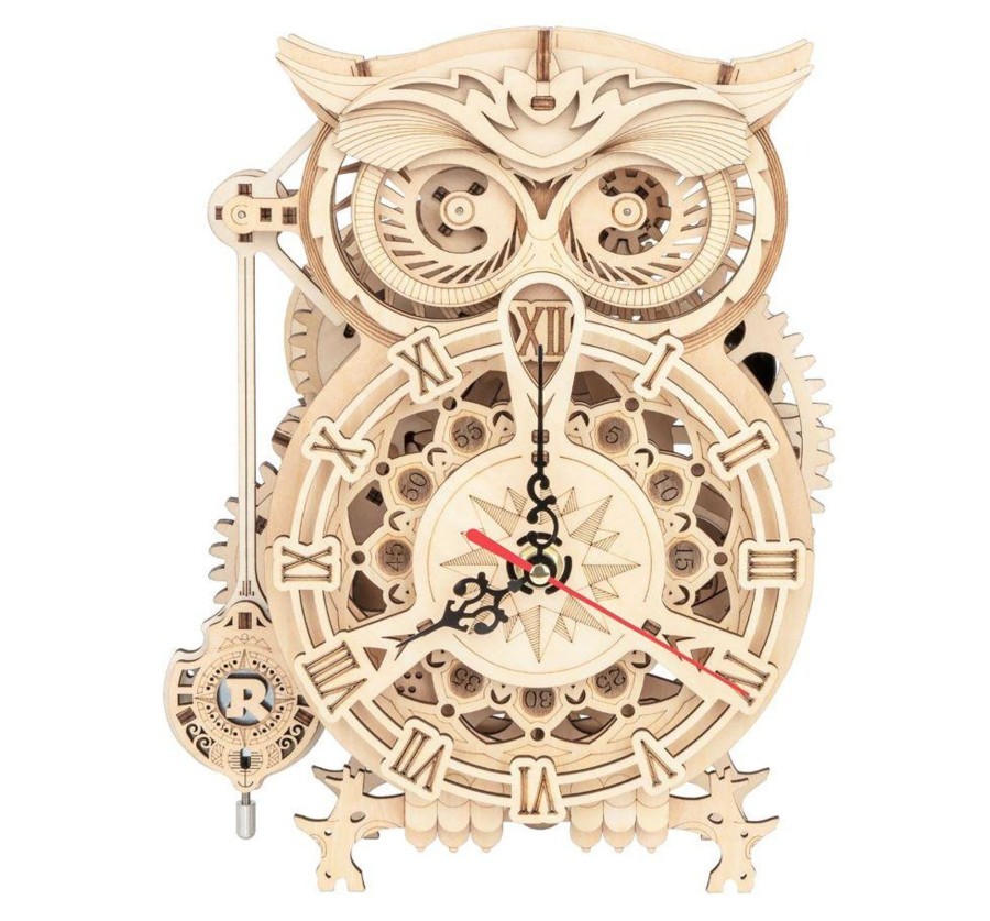 3D Puzzles Hands Craft US, Inc. | 3D Mechanical Wooden Puzzle: Owl Clock