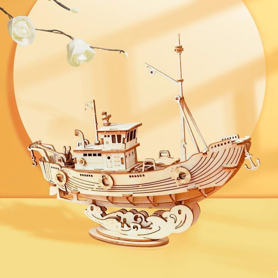 3D Puzzles Hands Craft US, Inc. | 3D Modern Wooden Puzzle | Fishing Ship