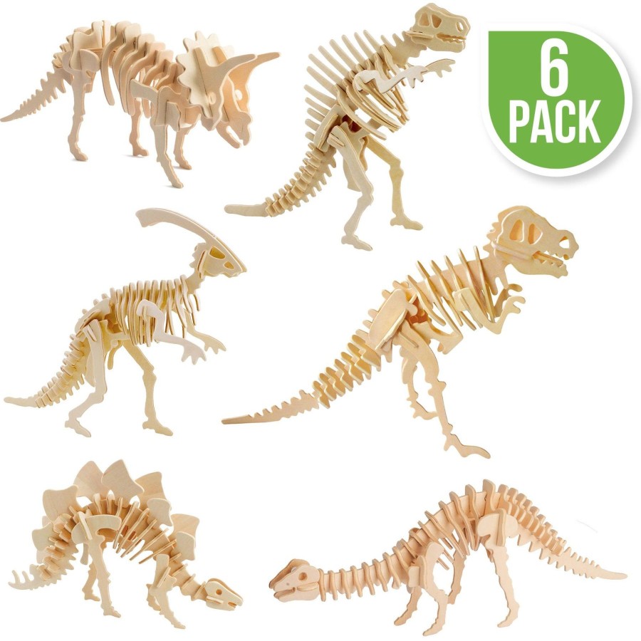 3D Puzzles Hands Craft US, Inc. | 3D Puzzle Wood Dinosaurs (6 Pack Bundle)