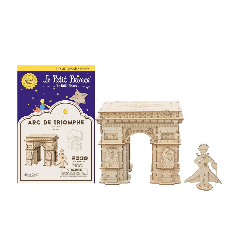 3D Puzzles Hands Craft US, Inc. | 3D Modern Wooden Puzzle | Arc De Triomphe With The Little Prince Figur