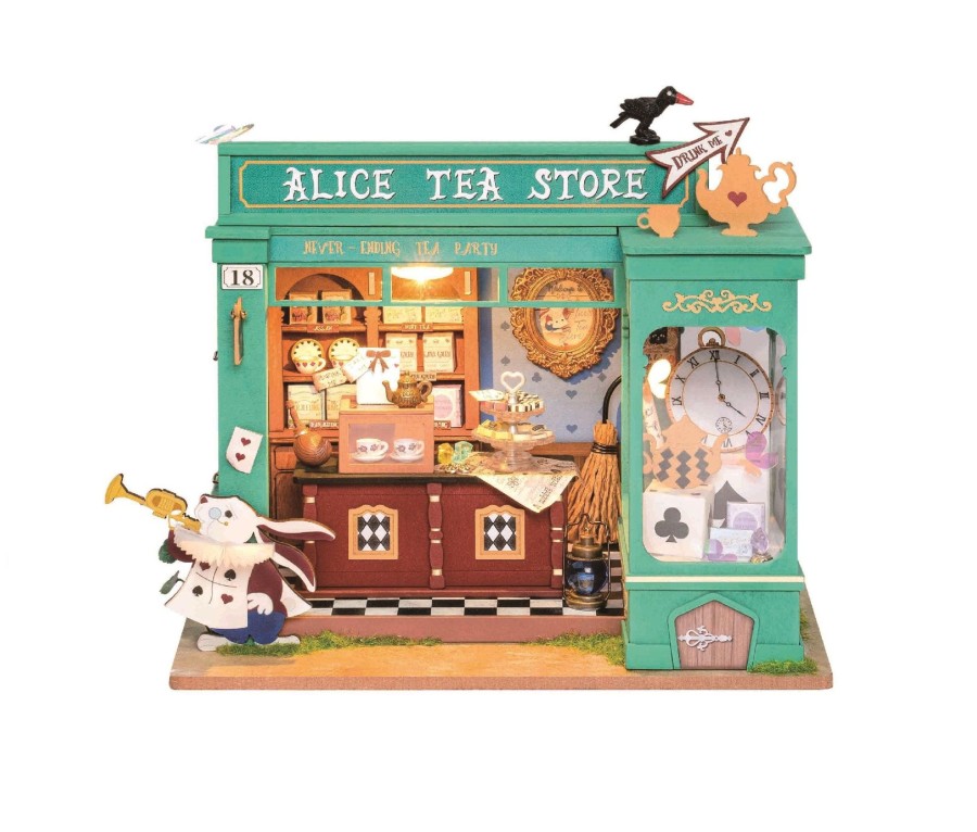 Diy Miniatures Kits Hands Craft | Diy Miniature Dollhouse Kit| Alice'S Tea Store