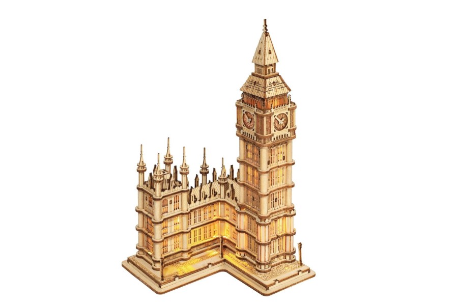 3D Puzzles Hands Craft US, Inc. | 3D Wood Puzzle: Big Ben Scale Model With Led Lights