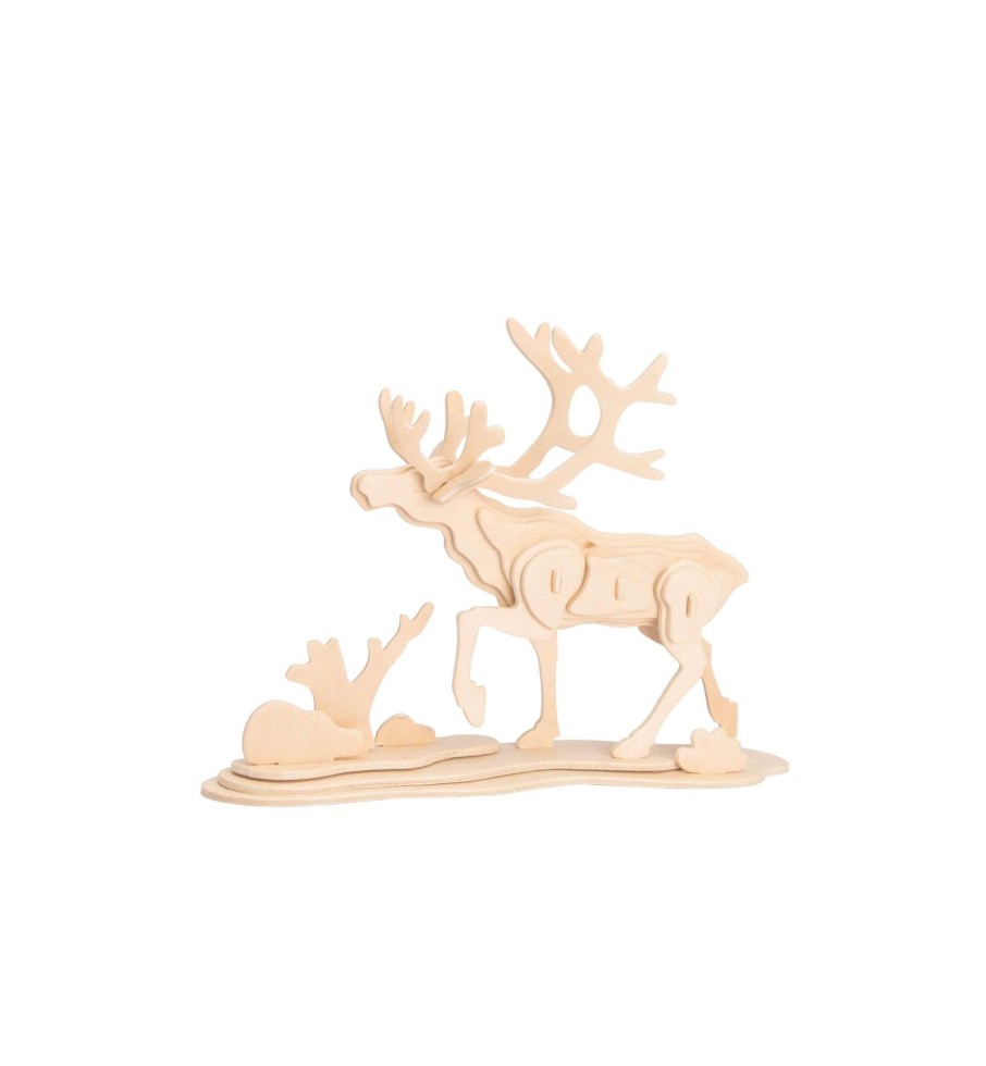 3D Puzzles Hands Craft US, Inc. | 3D Classic Wooden Puzzle | Reindeer