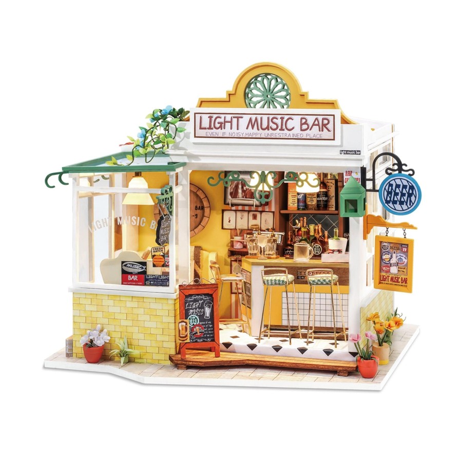 Diy Miniatures Kits Hands Craft US, Inc. | Diy Miniature Dollhouse Kit | Light Music Bar