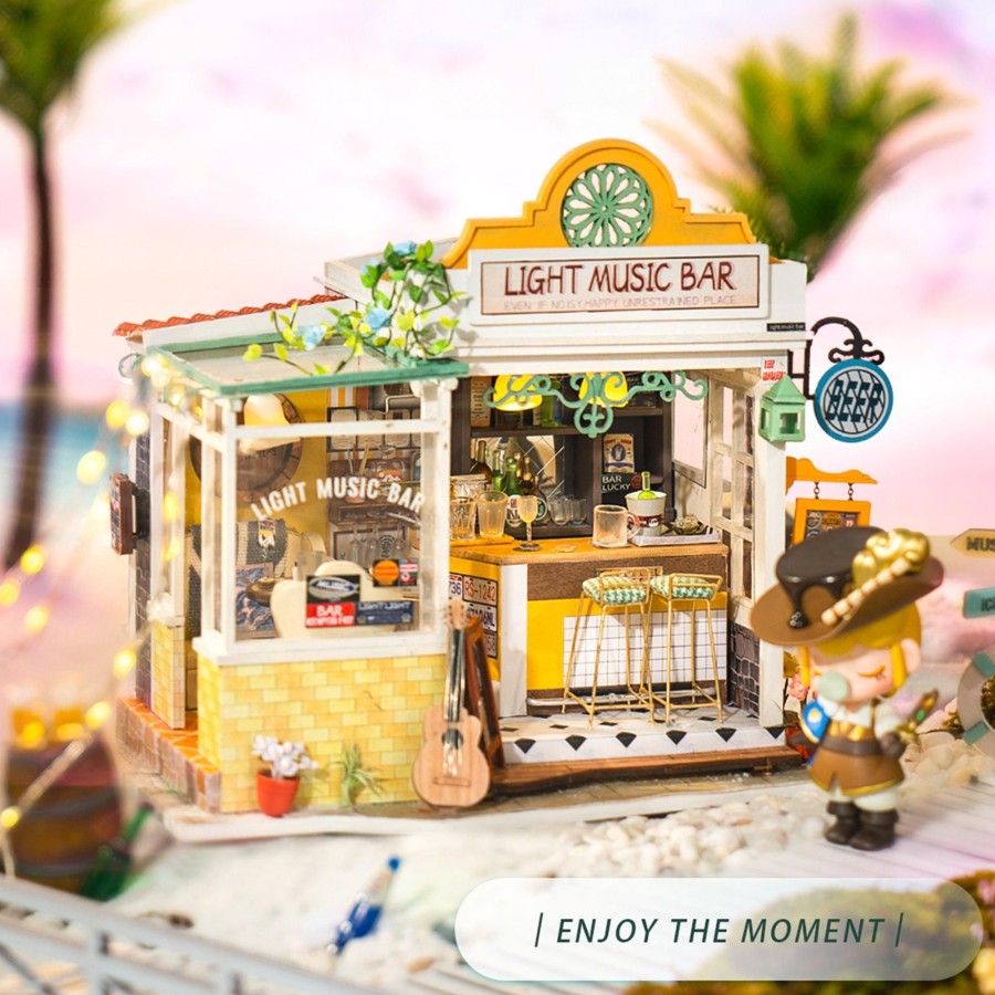 Diy Miniatures Kits Hands Craft US, Inc. | Diy Miniature Dollhouse Kit | Light Music Bar