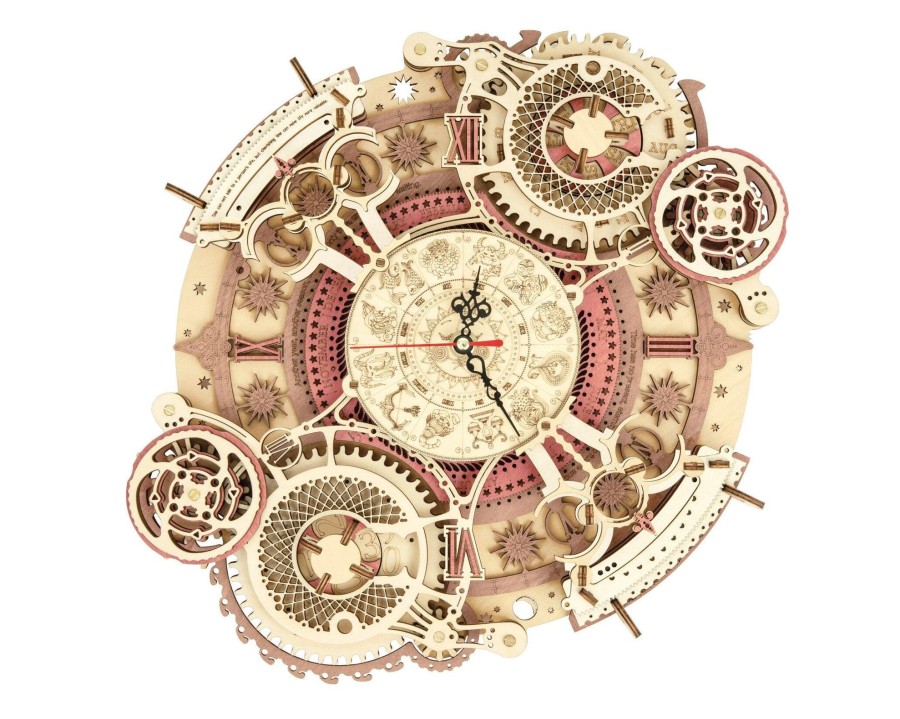 3D Puzzles Hands Craft US, Inc. | 3D Mechanical Wooden Puzzle | Zodiac Wall Clock