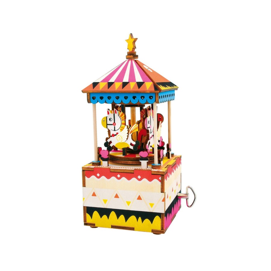 3D Puzzles Hands Craft US, Inc. | 3D Wood Puzzle Music Box: Carnival Carousel