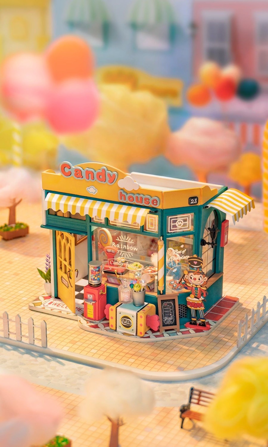 Diy Miniatures Kits Hands Craft US, Inc. | Diy Miniature Store Kit | Rainbow Candy House