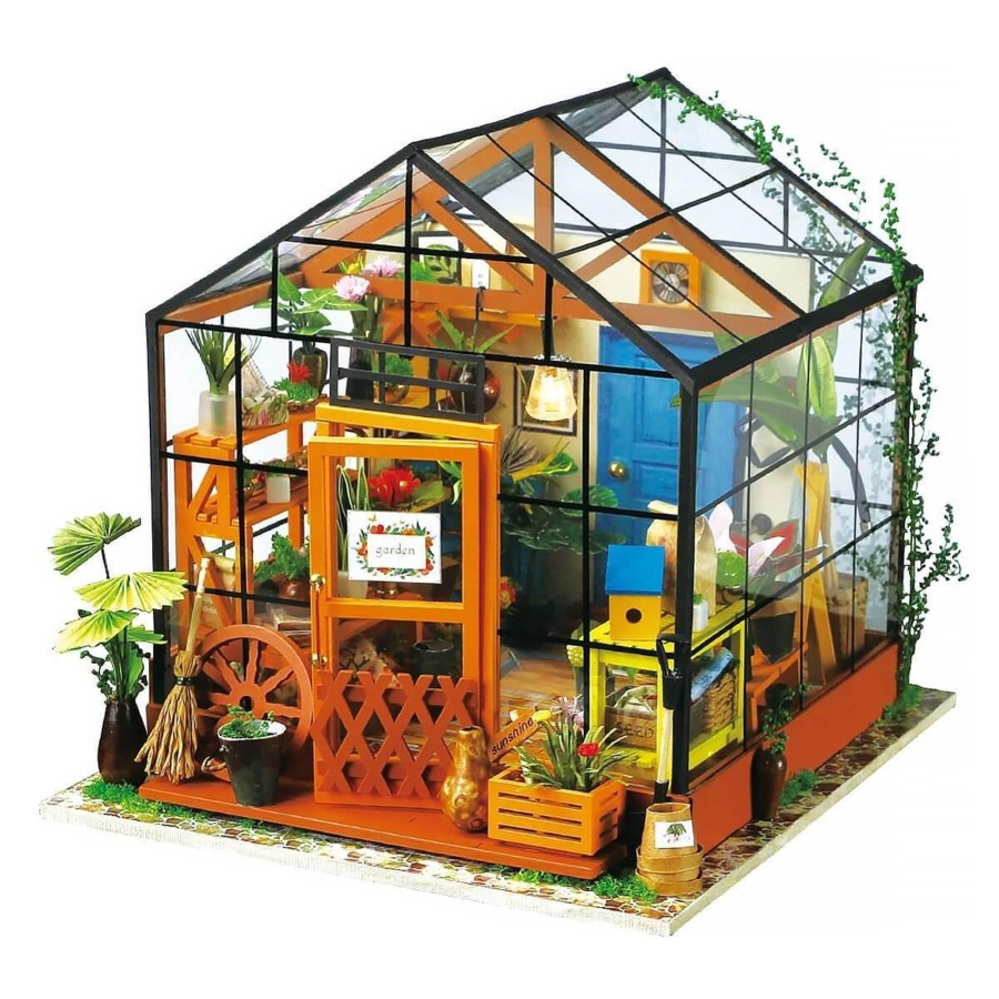 Diy Miniatures Kits Hands Craft US, Inc. | Hands Craft Diy Miniature Dollhouse Kit | Cathy'S Flower House - Greenhouse (Dg104)