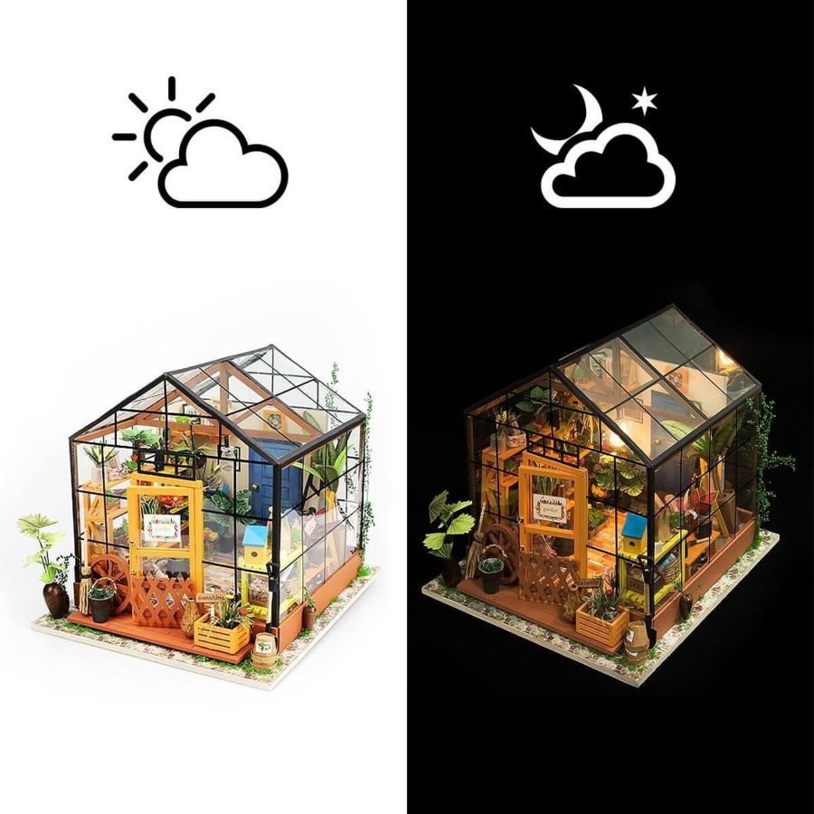 Diy Miniatures Kits Hands Craft US, Inc. | Hands Craft Diy Miniature Dollhouse Kit | Cathy'S Flower House - Greenhouse (Dg104)