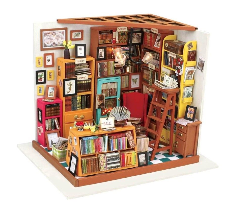 Diy Miniatures Kits Hands Craft US, Inc. | Hands Craft Diy Dollhouse Miniature Kit | Sam'S Study (Dg102)