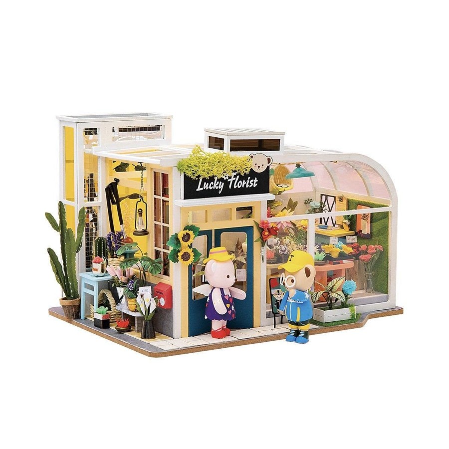 Diy Miniatures Kits Hands Craft US, Inc. | Diy Wooden Kit Mini House Crafts Teddy Series: Flower Shop