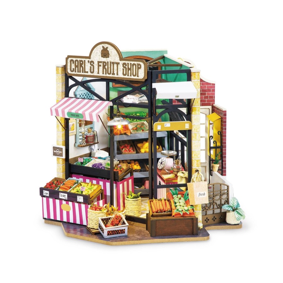 Diy Miniatures Kits Hands Craft US, Inc. | Diy Doll House Miniatures | 3D Wooden Puzzle | Carl'S Fruit Shop